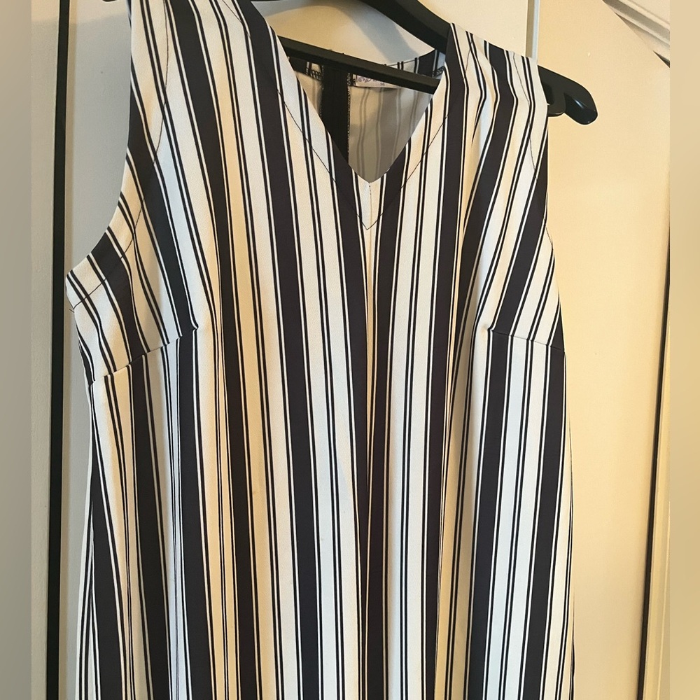Bluebelle Black and White Striped Jumpsuit - Maternity - Picture 2 of 7